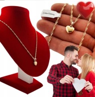 ZŁOTY ŁAŃCUSZEK DAMSKI SINGAPUR + KLASYCZNE SERCE – PREZENT NA WALENTYNKI