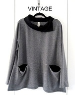 VINTAGE WŁOSKA BLUZA W PASECZKI 50/52