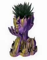 Doniczka Kobieta nowoczesna plastikowa z podstawką 20 cm zmienia kolor