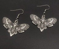 Kolczyki ćma rock goth vintage ĆMY cma zmierzchnica Handmade PL K303