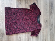 Tunika M MONSOON aksamit cerwone kwiaty na czarnym