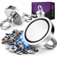 MAGNES NEODYMOWY MOCNY DUŻY Z SOLIDNYM UCHEM N52 110 kg Ø60 mm gwint M8