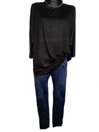 Czarna klasyczna bluzka tunika kimono rękaw wiskoza 3/4 r. XL/XXL