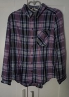 tu women 10 m 38 koszula kołnierzyk krateczka fioletowa granatowa niebieska