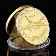 Złota Moneta Samolot F-16 Pamiątkowa
