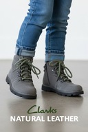 Clarks Heath Hike Youth trzewiki skórzane szare rozm. 29