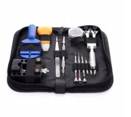 ZESTAW ZEGARMISTRZOWSKI DO NAPRAWY ZEGARKÓW ELEKTRONIKI NARZĘDZIA ETUI