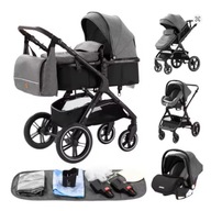 WÓZEK DZIECIĘCY YAZOCO 3W1 KOLOR HX1 GREY + AKCESORIA + FOTELIK DO AUTA