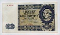 500 złoty 1940 rok seria A 1429587 "Góral"