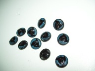 GUZIKI NIEBIESKO-CZARNE VINTAGE - 11 SZT.