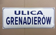 Tabliczka tablica szyld emaliowany PRL. ulica Grenadierów, Kraków