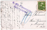 Cenzura Mähr.-Ostrau 1915 karta do Horních Tošanovic Slezsko