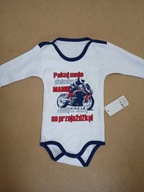 Body dziecięce niemowlęce długi rękaw z nadrukiem rozmiar 80