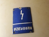 STARA TABLICA EMALIOWANA - UZIEMIONO 10,5 cm x 7,5 cm