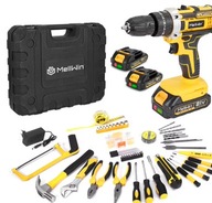 Zestaw narzędzi Mellwin - bezprzewodowa wiertarko-wkrętarka udarowa