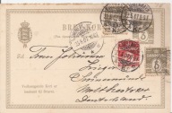 DANIA DANMARK -karta -obieg 1907 rok -znaczki stemple