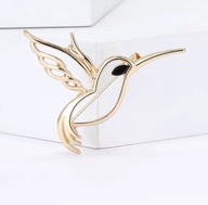 Broszka Złoty Koliber Ptaszek Energia Radość Życie Złota Przypinka Ozdoba