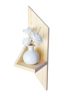 Drewniana półka wisząca ścienna 60 cm naturalne drewno, prosta forma