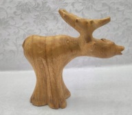 oryginalna RZEŹBA zabawny nieco abstrakcyjny ŁOŚ