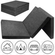 MATERAC PIANKOWY 80x195x9cm TURYSTYCZNY SKŁADANY KEMPING KAMPER AUTO SZARY