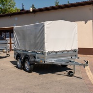 Przyczepa Zasław z Palndeką i Stelażem 265T XL 265x150 750 kg TANDEM 2 osie