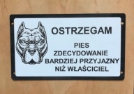 Tabliczka grawerowana uwaga PIES PITBUL amstaff stanik różne wzory i ras