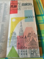 Gdańsk i Sopot stary plan miasta autobusy tramwaje