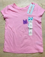 T-shirt Cat&Jack 4 lata 104 cm dziewczynka kotki różowy organic