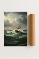 Plakat bez ramy 40x50cm Bitwa o Przetrwanie ocean statek |Pomysł na Prezent