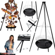PALENISKO OGRODOWE GRILL TRÓJNÓG DUŻY DO OGNISKA NA OGNISKO STALOWY WISZĄCY