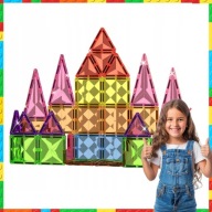 KLOCKI MAGNETYCZNE KONSTRUKCYJNE EDUKACYJNE DUŻY ZAMEK – 112 ELEMENTÓW