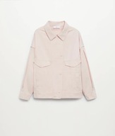 M A N G O kurtka jeansowa oversize bomberka boyfriend pudrowa różowa katana
