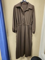 Sukienka czekolada marszczona maxi, rozporki Plus Size Italy !!!