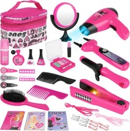 ZESTAW FRYZJERSKI DLA DZIECI MAŁY FRYZJER SUSZARKA GRZEBIENIE PROSTOWNICA