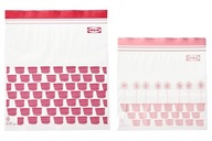 IKEA ISTAD Torebka strunowa, wzór czerwony/różowy, 2.5/1.2 l