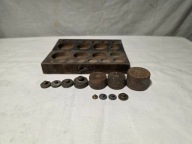 Odważnik mosiężne, oraz stalowe w etui - zestaw 1-200g