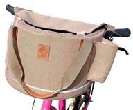 Koszyk rowerowy RETRO Kosz na rower na zakupy w stylu vintage + skóra PINO