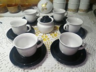 Serwis kawowy, czarno-biały Pruszków
