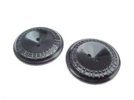 GUZIKI VINTAGE CZARNE W PRĄŻKI - 2 SZT.