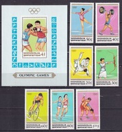 1988 Mongolia Olimpiada Seul Mi 1964-70 + blok 129 **