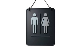 Znak na drzwiach toalety