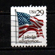 Znaczek 29c Flaga przysięga wierności 1993r.USA