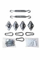 Zestaw montażowy haki karabińczyki napinacze ścienne stal