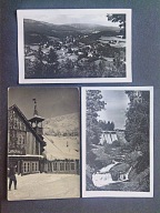 KARPACZ Widok ogólny , "Samotnia" , Tama , zestaw 3 pocztówek