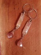 Srebrne długie kolczyki perły Kasumi / Biwa -próby 925