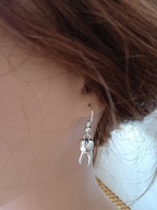 Kolczyki zęby srebrne duże