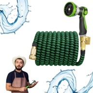 WĄŻ OGRODOWY ROZCIĄGLIWY 5-15m PISTOLET 10 TRYBÓW MOSIĄDZ MOCNY