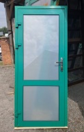 DRZWI Zewnętrzne Aluminiowe Wejściowe Przeszklone 90x204cm Zielone