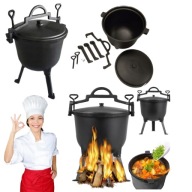 KOCIOŁEK ŻELIWNY EMALIOWANY 8L MYŚLIWSKI WĘGIERSKI NA OGNISKO PYSZNE DANIA