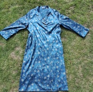 Satynowy szlafrok damski podomka porannik turkusowy r.38/M , BDB